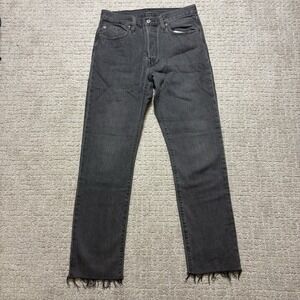 Levis 501 Jeans Womens 31x32 Black Straight 100% Cotton Button Fly Raw Hem